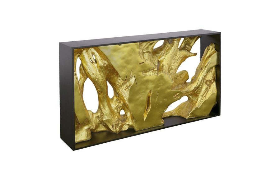 Cast Root Framed Console Table Wood Frame, Resin, Gold Leaf - Maison Vogue
