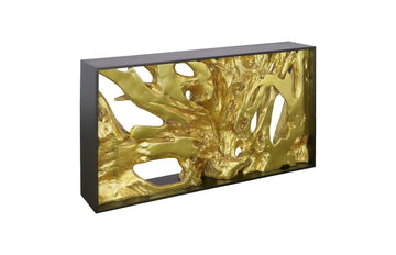 Cast Root Framed Console Table Wood Frame, Resin, Gold Leaf - Maison Vogue