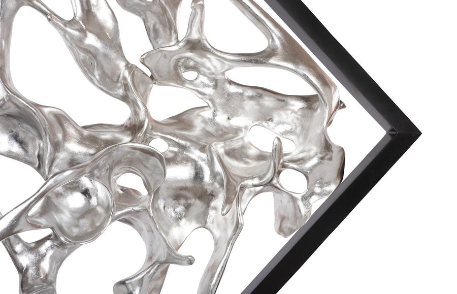 Cast Revolving Diamond Sculpture Silver Leaf - Maison Vogue