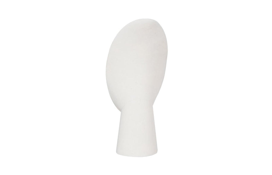 Cycladic Head, Sculpture, Oval White Stone - Maison Vogue