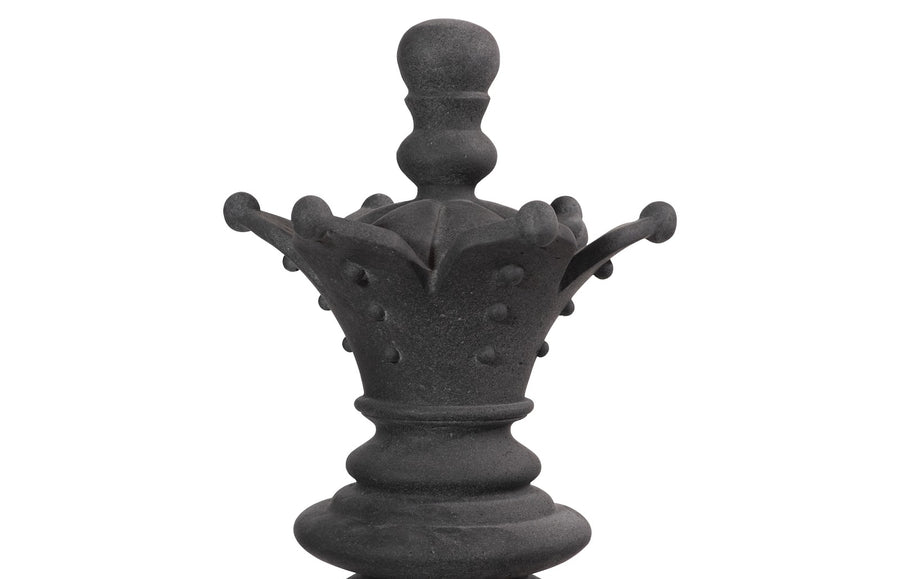 Queen Chess Sculpture, Cast Stone Black