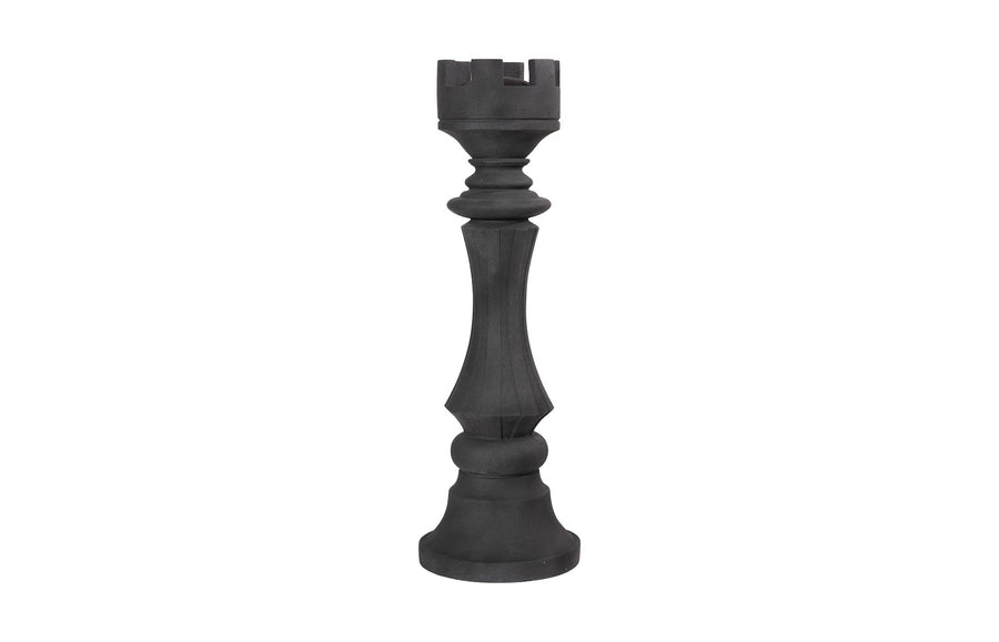 Rook Chess Sculpture Cast Stone Black