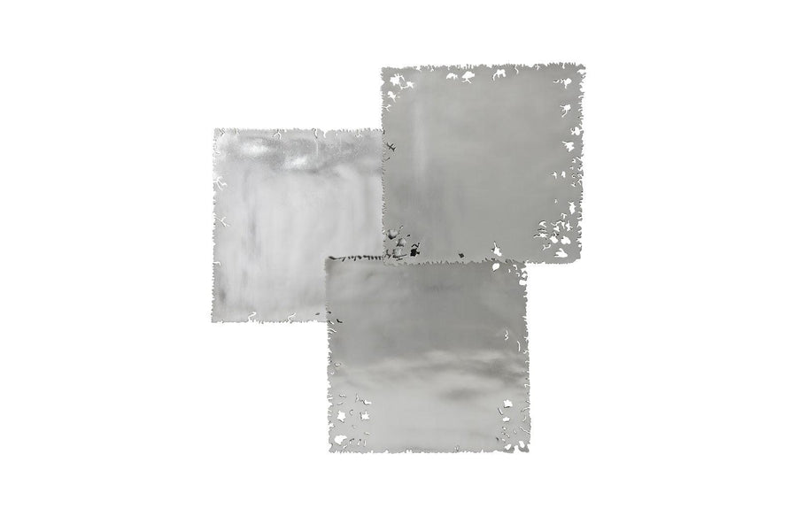Galvanized Square Wall Tile Silver Leaf, Set 3 - Maison Vogue