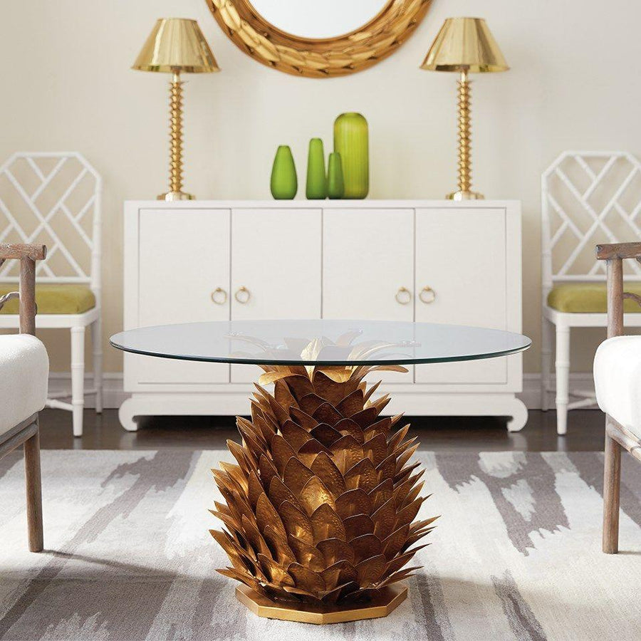 Pineapple Side Cocktail Table Base, Gold Leaf - Maison Vogue