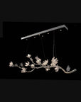 Churippu Magnolia & Tulip Glass Oblong Thirteen-Light Chandelier
