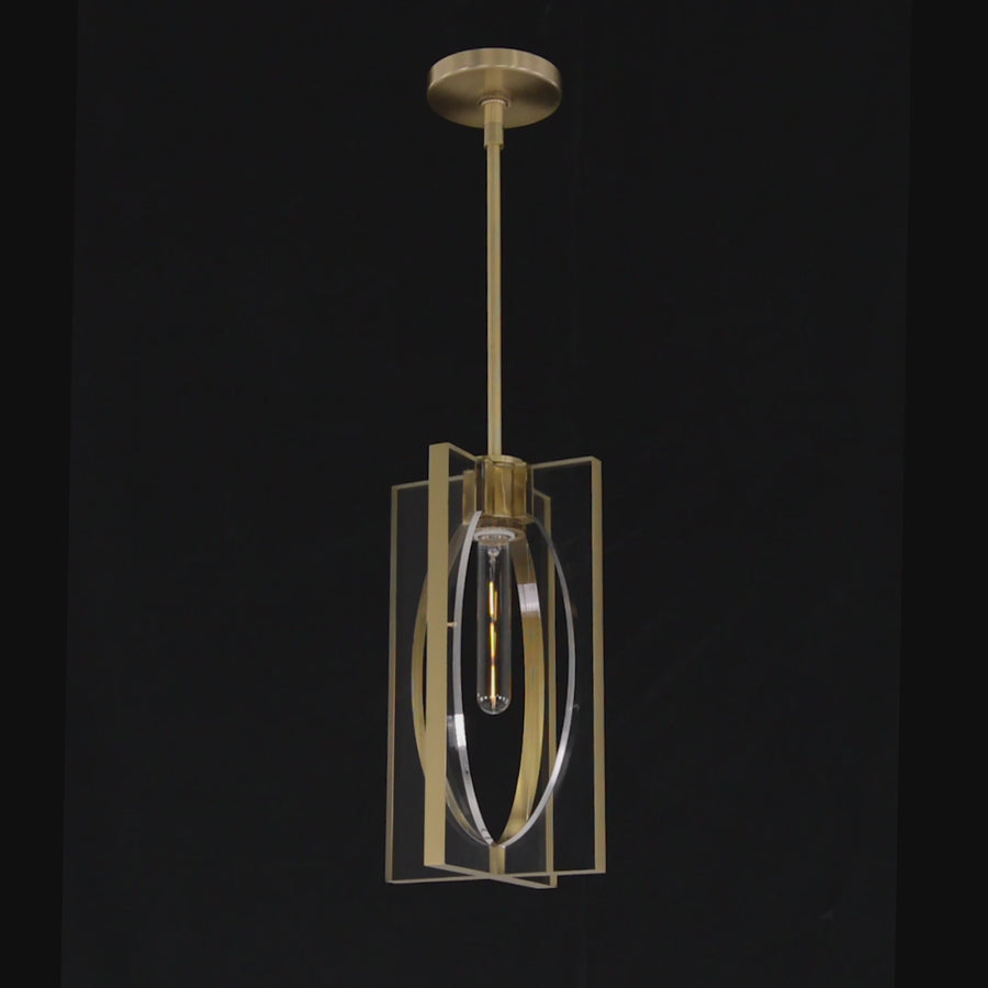 Genesis: Acrylic and Antique Brass Single Droplight