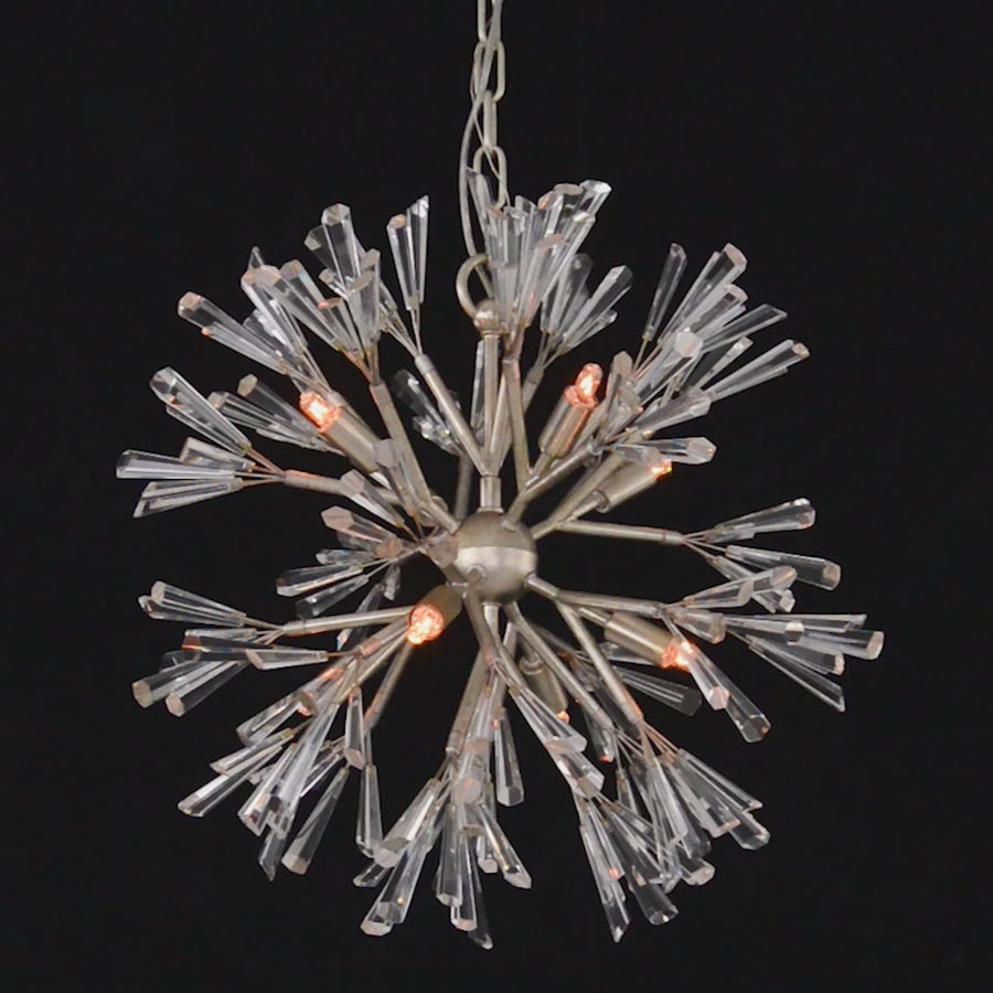Luna: Crystal Wand Branched Eight-Light Pendant Chandelier