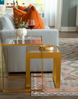 Rialto Nesting Tables Set of 2, Gold Leaf