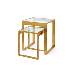 Rialto Nesting Tables Set of 2, Gold Leaf