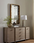 Watson 4-Drawer and 2-Door Cabinet, Light Mocha Shimmer Weave