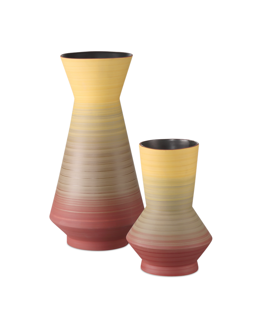 Happy 80's Red & Yellow Vase Set of 2