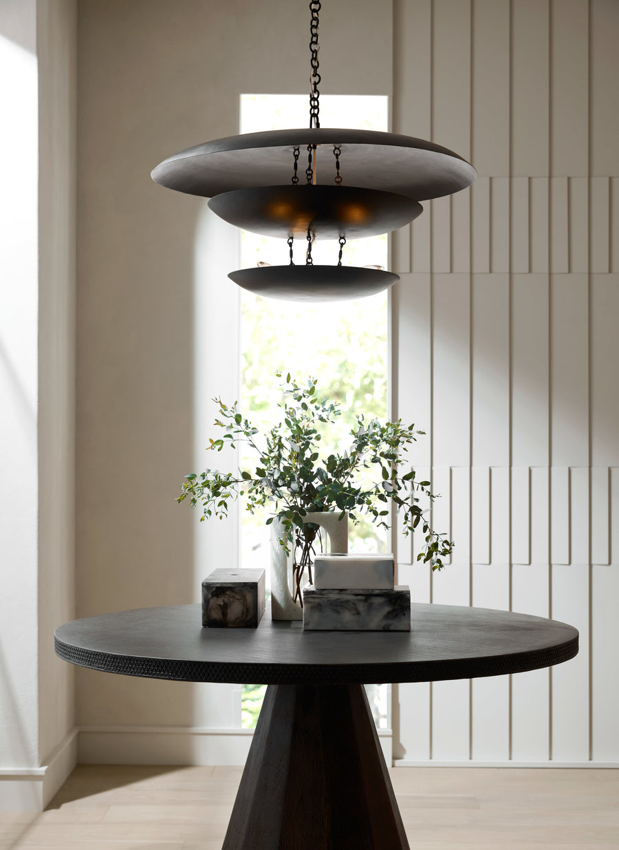 Florko Chandelier - Blackened Iron
