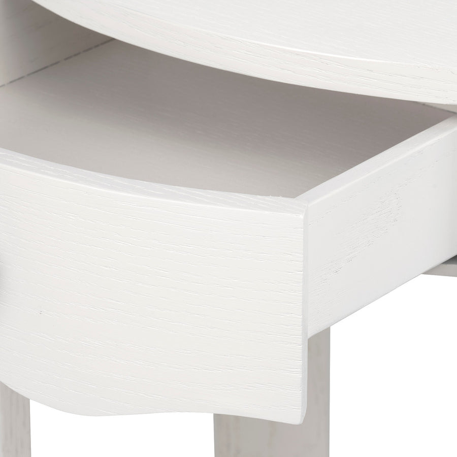 Scarlett 1-Drawer End Table, Glazed Whisper White