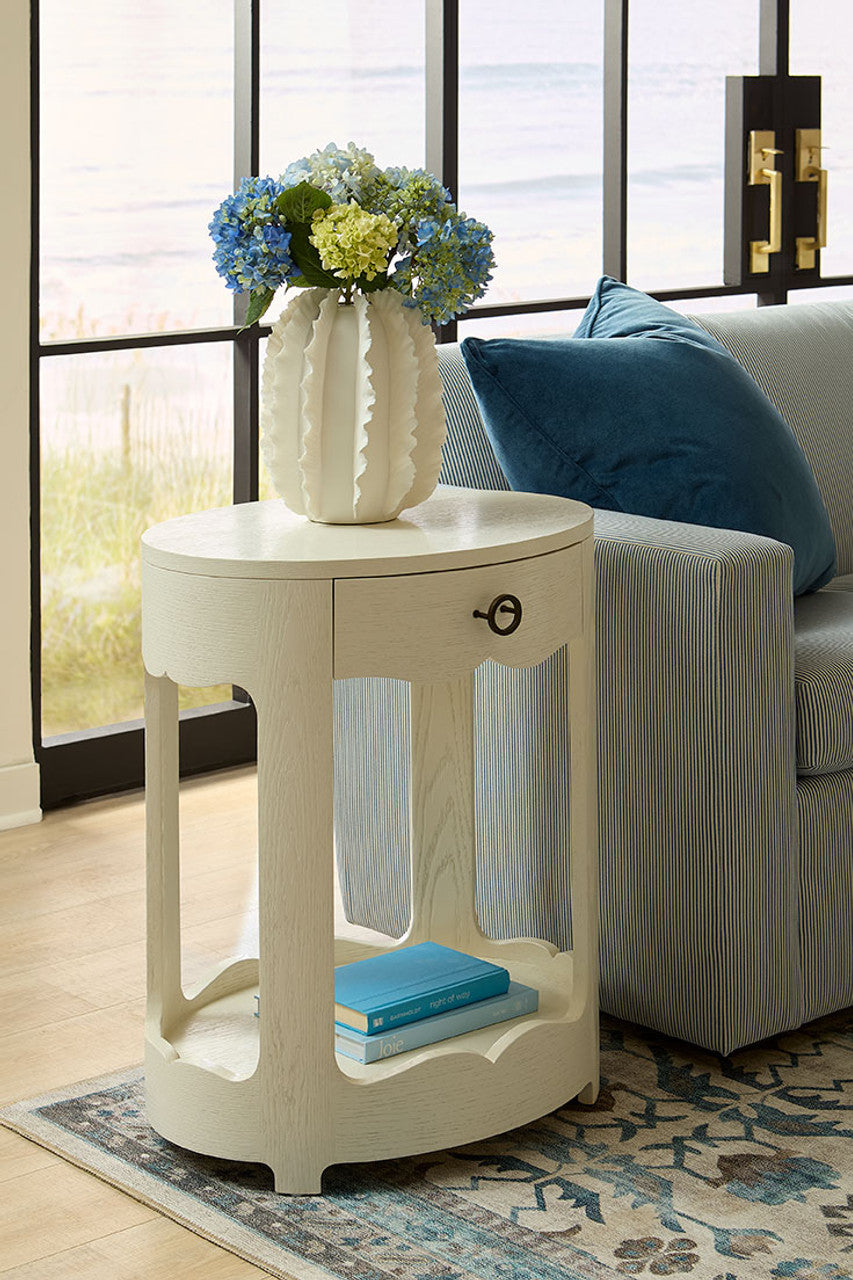 Scarlett 1-Drawer End Table, Glazed Whisper White
