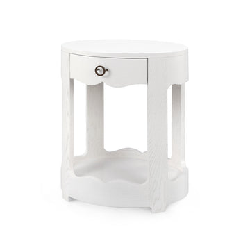 Scarlett 1-Drawer End Table, Glazed Whisper White