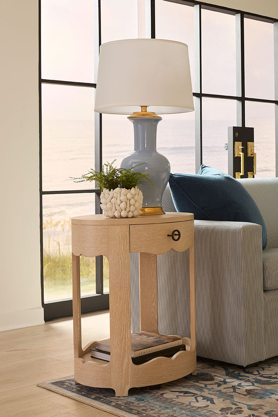 Scarlett 1-Drawer End Table, Sand