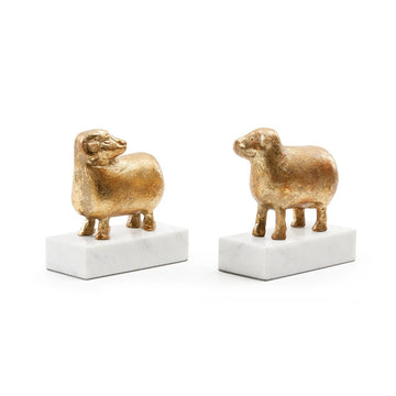 Sheep Bookends (Pair), Gold Leaf