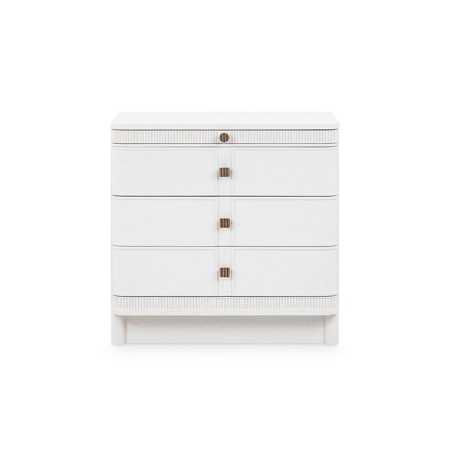 Sienna 3-Drawer Side Table, Glazed Whisper White