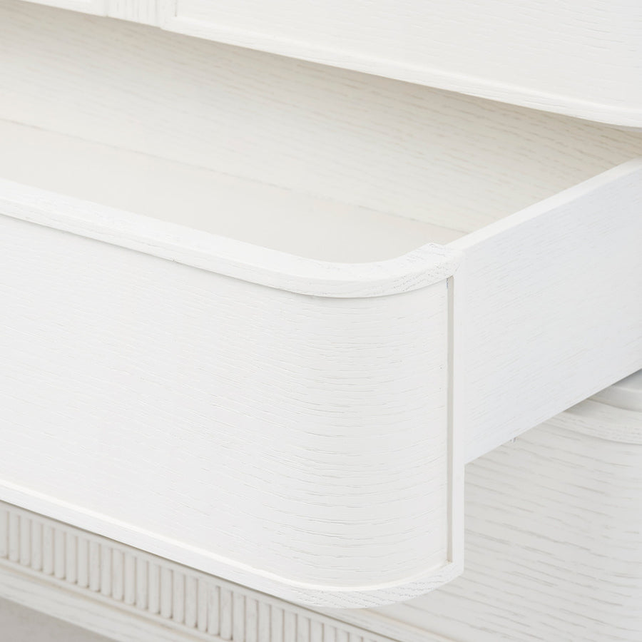 Sienna 3-Drawer Side Table, Glazed Whisper White