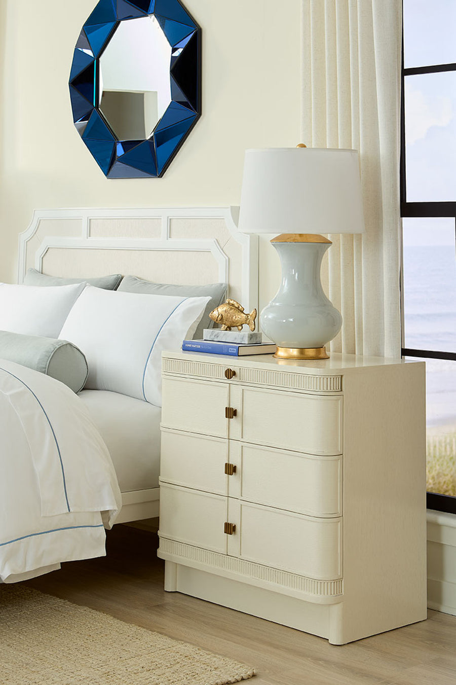 Sienna 3-Drawer Side Table, Glazed Whisper White