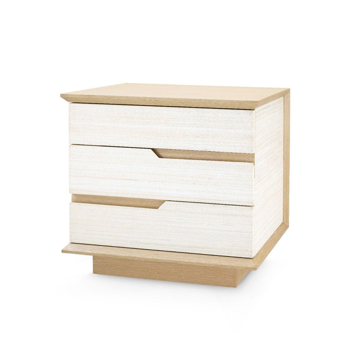 Simon 3-Drawer Side Table, Light Natural Shimmer - Maison Vogue