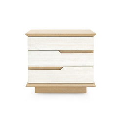 Simon 3-Drawer Side Table, Light Natural Shimmer - Maison Vogue