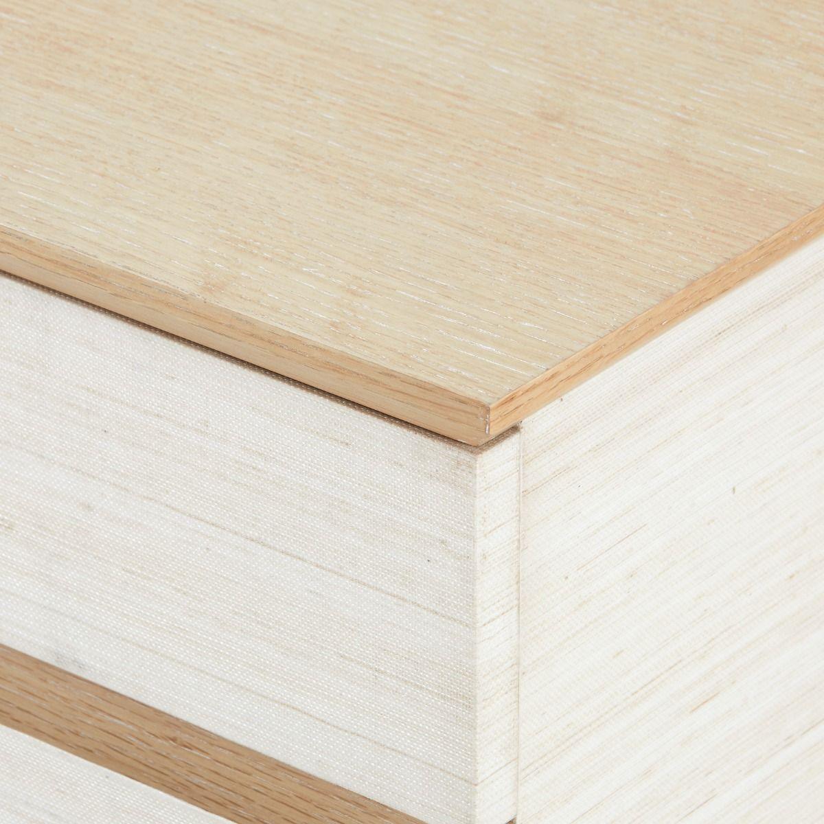Simon 3-Drawer Side Table, Light Natural Shimmer - Maison Vogue