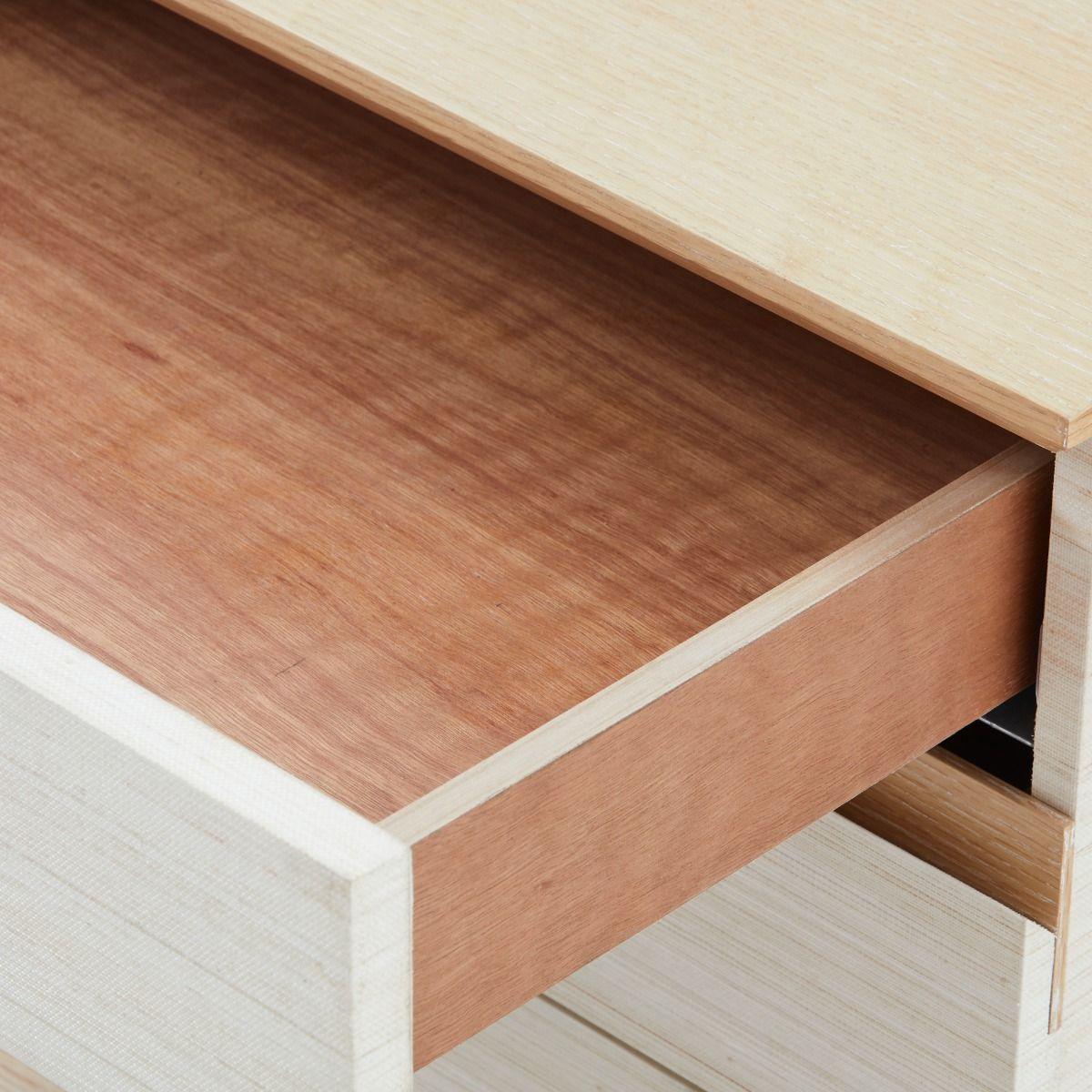 Simon 3-Drawer Side Table, Light Natural Shimmer - Maison Vogue