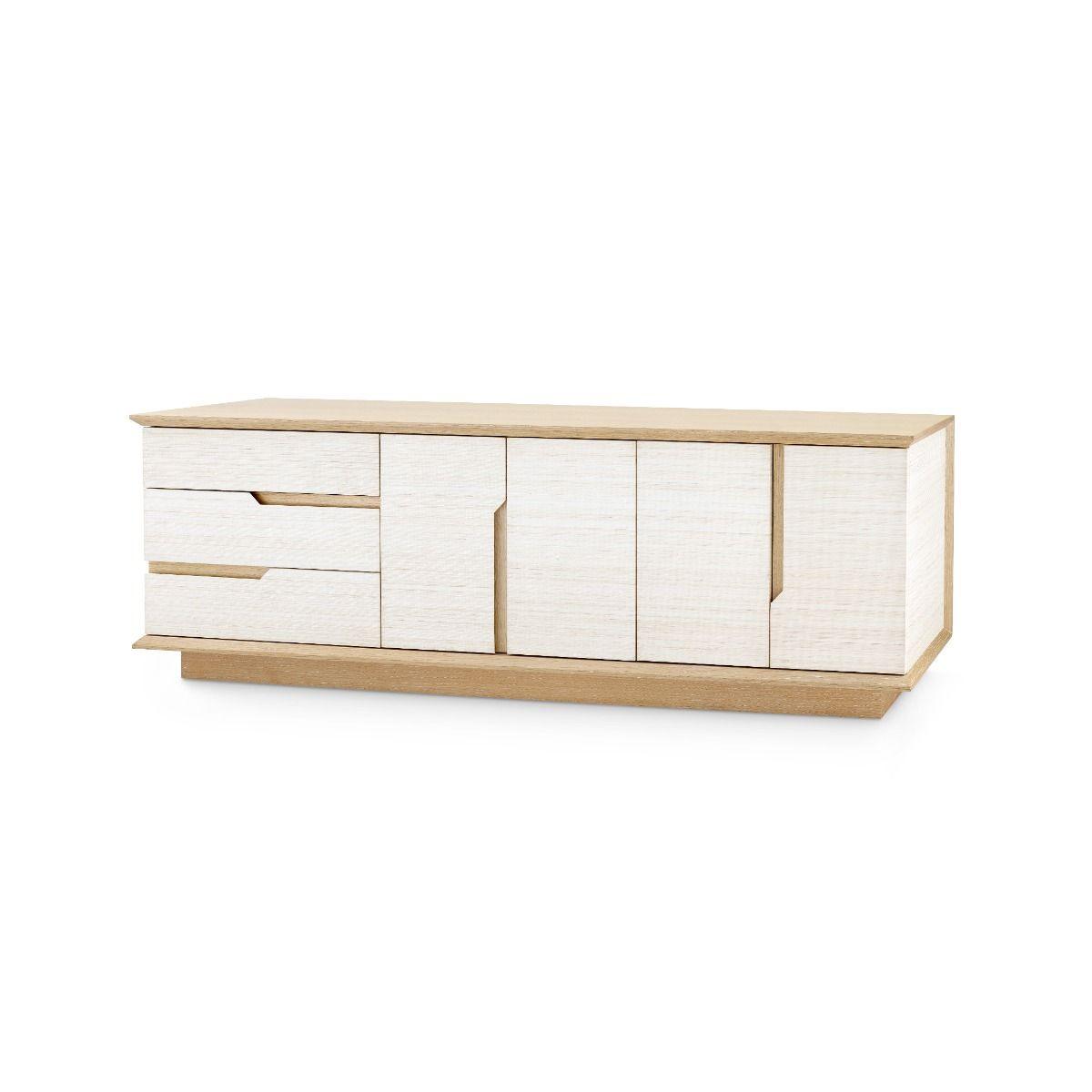 Simon 3-Drawer & 4-Door Cabinet, Light Natural Shimmer - Maison Vogue