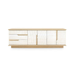Simon 3-Drawer & 4-Door Cabinet, Light Natural Shimmer - Maison Vogue