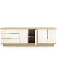 Simon 3-Drawer & 4-Door Cabinet, Light Natural Shimmer - Maison Vogue