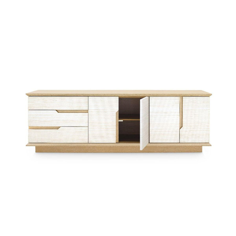 Simon 3-Drawer & 4-Door Cabinet, Light Natural Shimmer - Maison Vogue