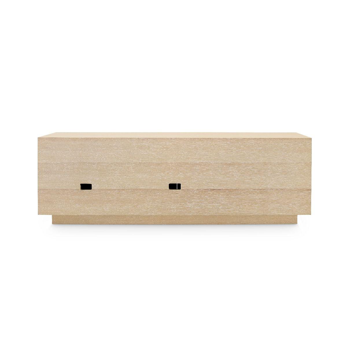 Simon 3-Drawer &amp; 4-Door Cabinet, Light Natural Shimmer - Maison Vogue
