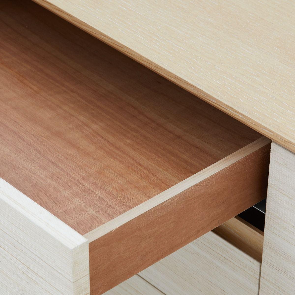 Simon 3-Drawer &amp; 4-Door Cabinet, Light Natural Shimmer - Maison Vogue