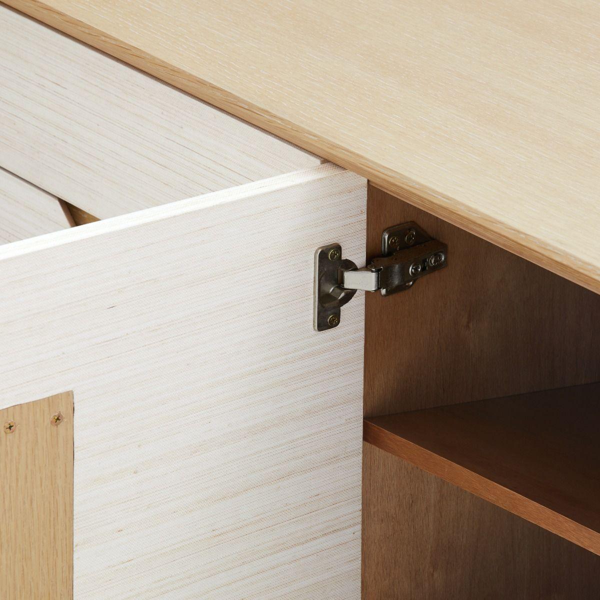 Simon 3-Drawer & 4-Door Cabinet, Light Natural Shimmer - Maison Vogue