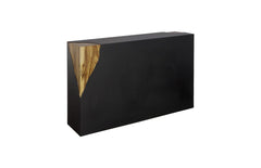 Cornered Console Table Natural, Iron - Maison Vogue