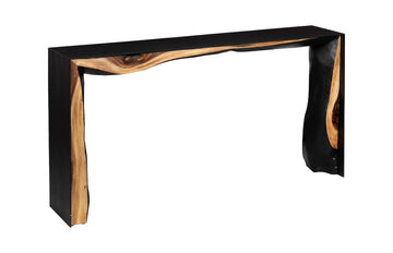 Framed Waterfall Console Table Natural, Iron - Maison Vogue