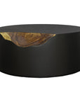Cornered Coffee Table Natural, Iron, Round - Maison Vogue