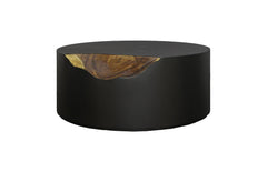 Cornered Coffee Table Natural, Iron, Round - Maison Vogue
