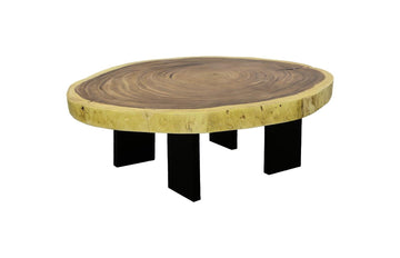Floating Coffee Table With Black Legs, Natural, Size Varies - Maison Vogue