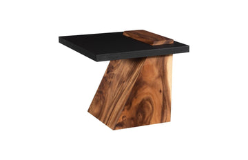 Slant Side Table Natural/Black - Maison Vogue