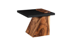 Slant Side Table Natural/Black - Maison Vogue