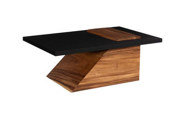 Slant Coffee Table Natural/Black - Maison Vogue