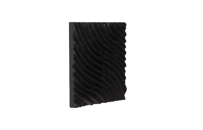 Carved Wall Tile Black, Wave