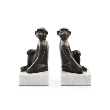 Tamarin Bookends (Pair), Bronze