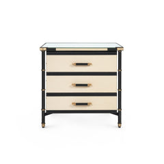 Toulon 3-Drawer Side Table, Black