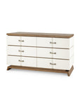 Tristan 6-Drawer. Sand White, Sesame Finish Oak Veneer