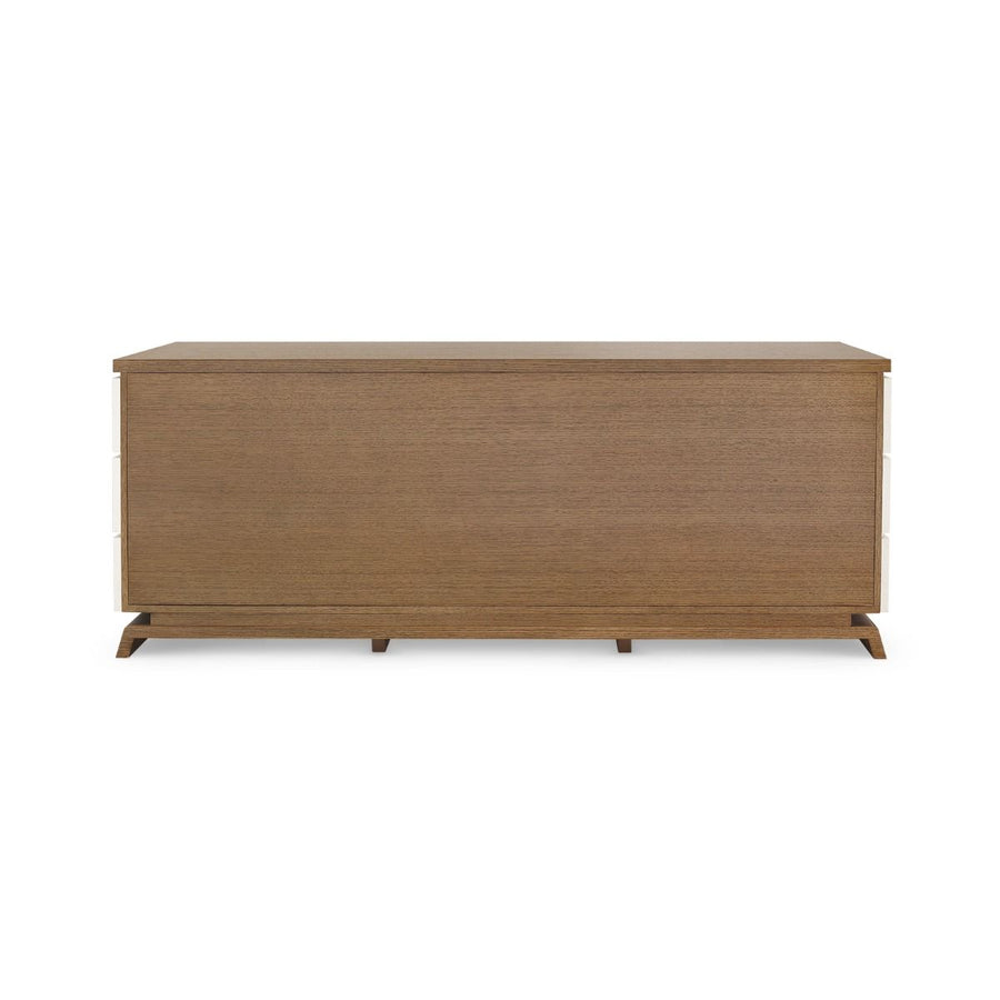 Tristan Extra Wide Large 9-Drawer, Sand White, Sesame Finish Oak Veneer