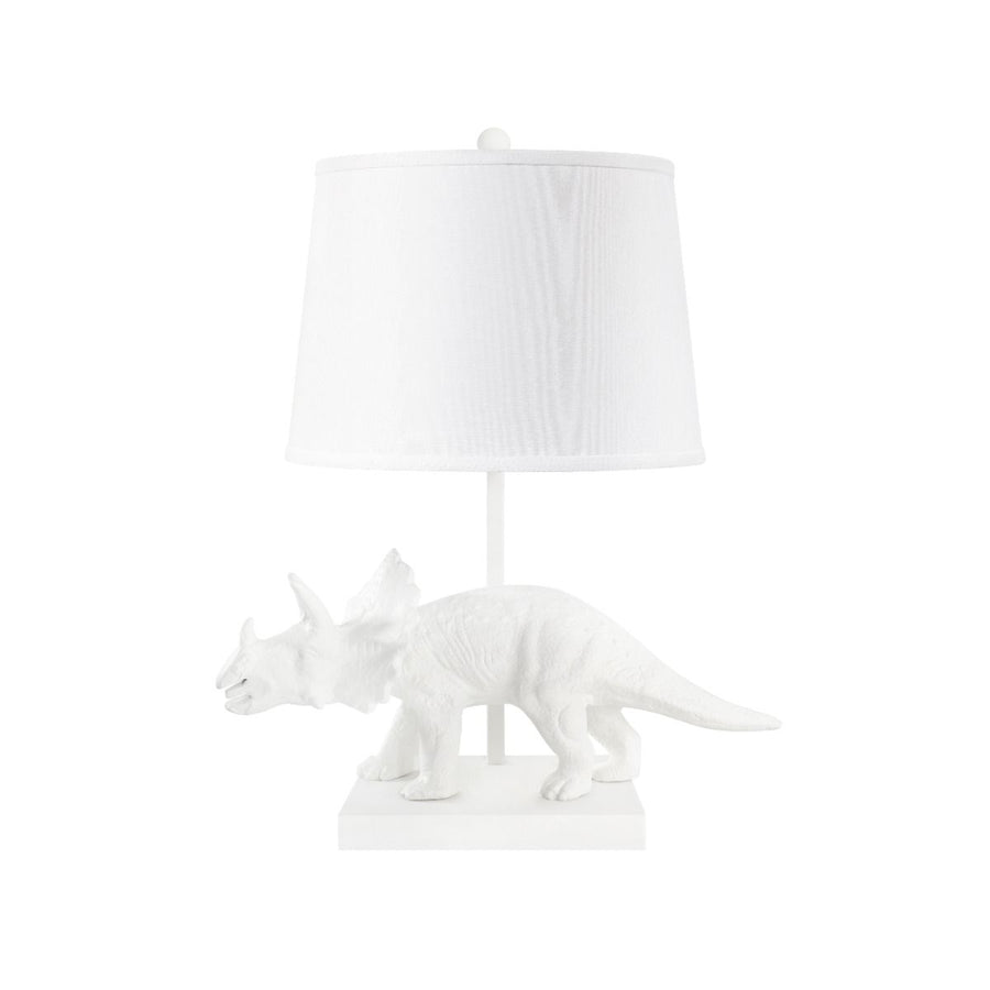 Titus Lamp with Shade 14-inch White Linen, with Nickel, Plaster White