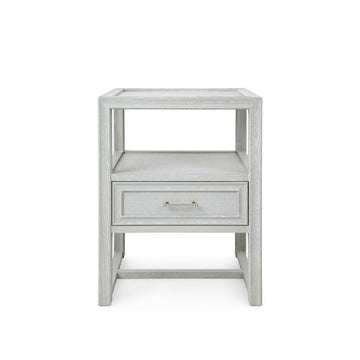 Vivian 1-Drawer Side Table, Soft Gray - Maison Vogue